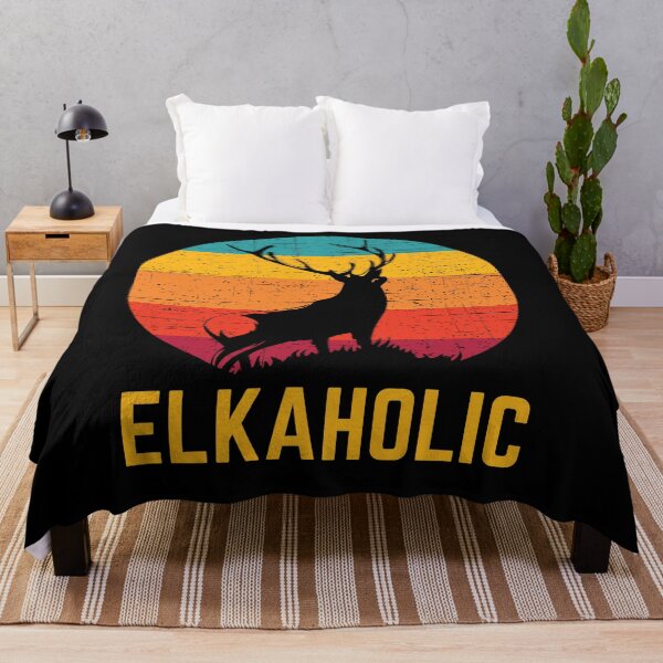 Item preview, Elkaholic Funny Elk Hunter Retro Sunset designed and sold by liftdesign.