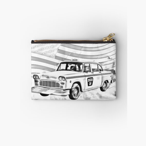 Item preview, Checkered Taxi Cab And American Flag designed and sold by KWJphotoart.