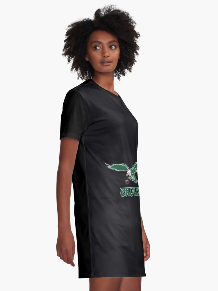 Philadelphia Eagles V Neck Dress Women's Short Sleeve Dress Casual Loose  Skirts