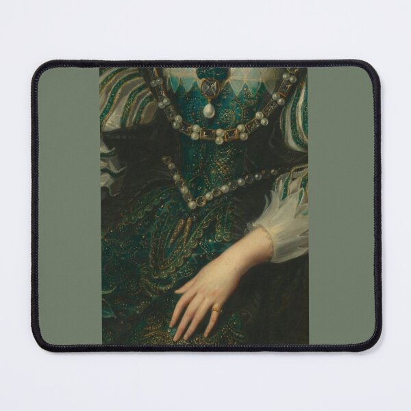 Item preview, Green Brocade & Pearls  Renaissance Painting  designed and sold by Bellathewilde.