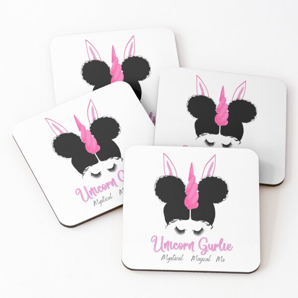 Item preview, Unicorn Gurlie mystical magical me with afro puffs designed and sold by JustaGurli.