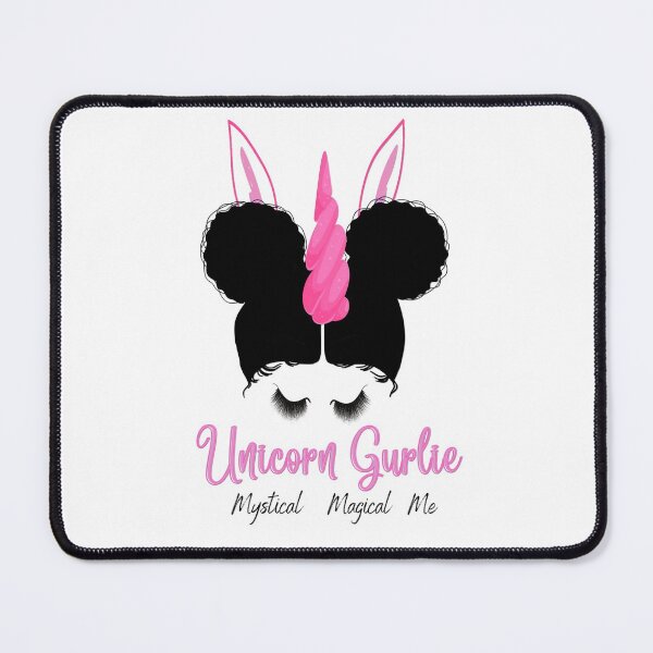 Item preview, Unicorn Gurlie mystical magical me with afro puffs designed and sold by JustaGurli.
