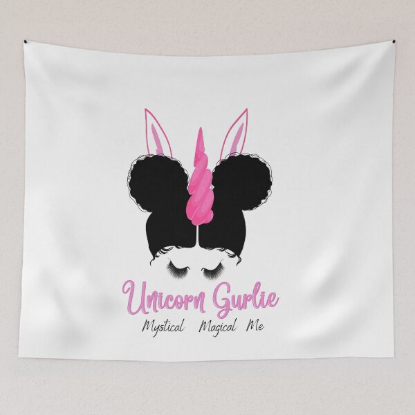 Item preview, Unicorn Gurlie mystical magical me with afro puffs designed and sold by JustaGurli.