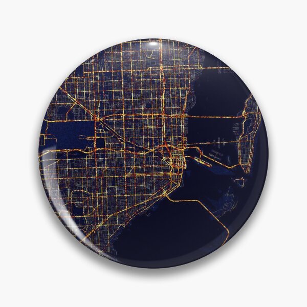 Artikelvorschau, Miami, Florida, USA Karte - Stadt bei Nacht entworfen und verkauft von deMAP.