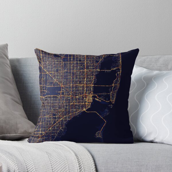 Item preview, Miami, Florida, USA Map - City At Night designed and sold by deMAP.