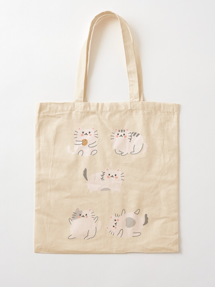 Cat Aesthetic Tote Bag with Pockets, Colorful Cat Lovers Gift, Cat Mom –  HMDesignStudioUS