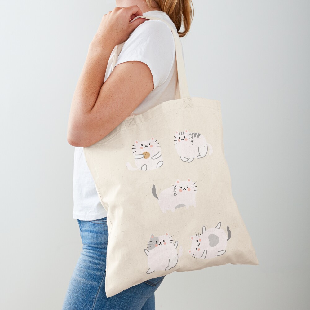 Cat Aesthetic Tote Bag with Pockets, Colorful Cat Lovers Gift, Cat Mom –  HMDesignStudioUS
