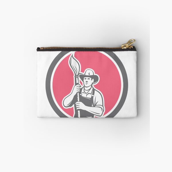 Item preview, House Painter Holding Paintbrush Circle Retro designed and sold by patrimonio.