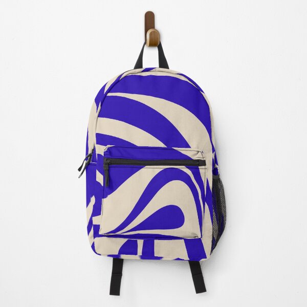 Item preview, New Groove Retro Swirl Abstract Pattern in Cobalt Blue and Beige designed and sold by kierkegaard.