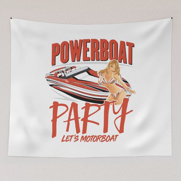 Aperçu de l'œuvre Vêtements de style de vie de fête de bateau à moteur [LET'S MOTORBOAT] créée et vendue par Powerboat Party.