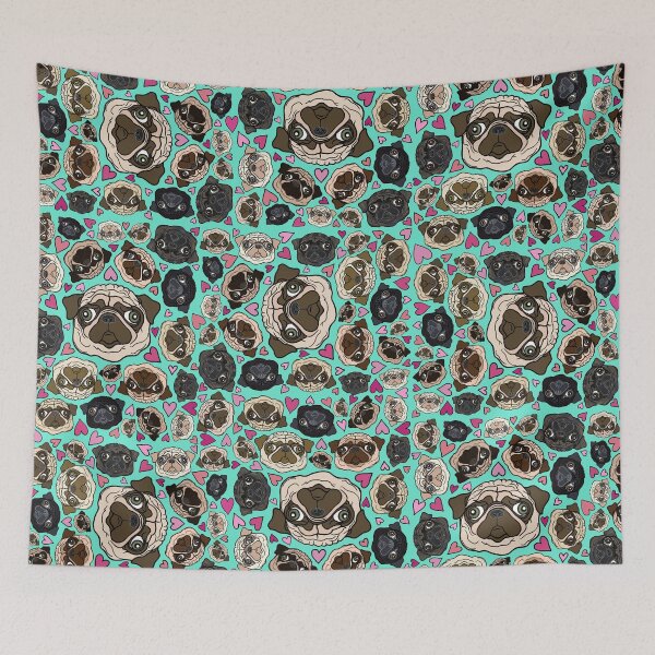 Item preview, Pugs Everywhere All-Around Print / Pattern designed and sold by FivePugs.