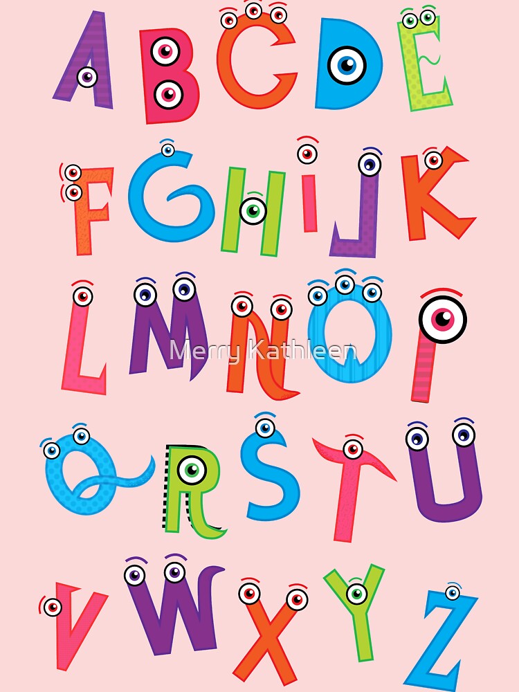 Children's Monster Alphabet Sticker - TenStickers