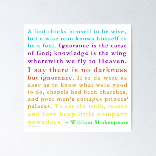 Item preview, Foolish Shakespeare by IdeaJones designed and sold by IdeaJones.