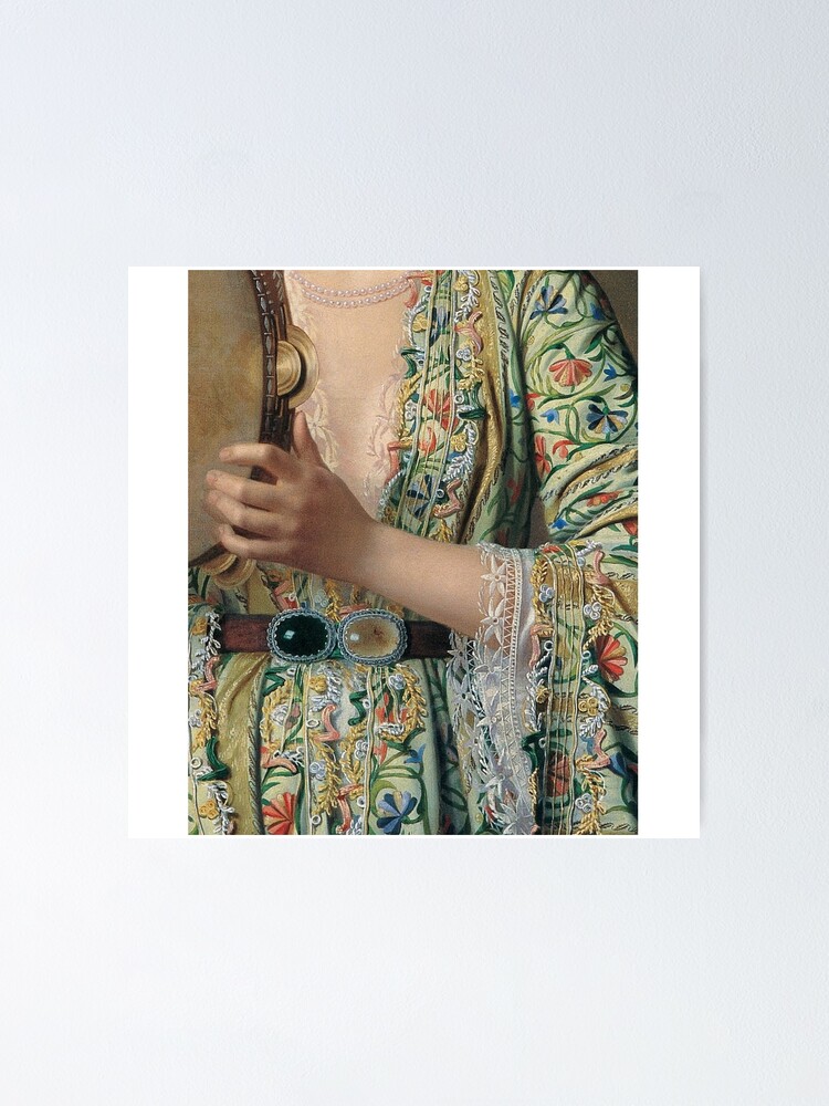 "Woman with Tambourine Renaissance Painting " Poster by Bellathewilde