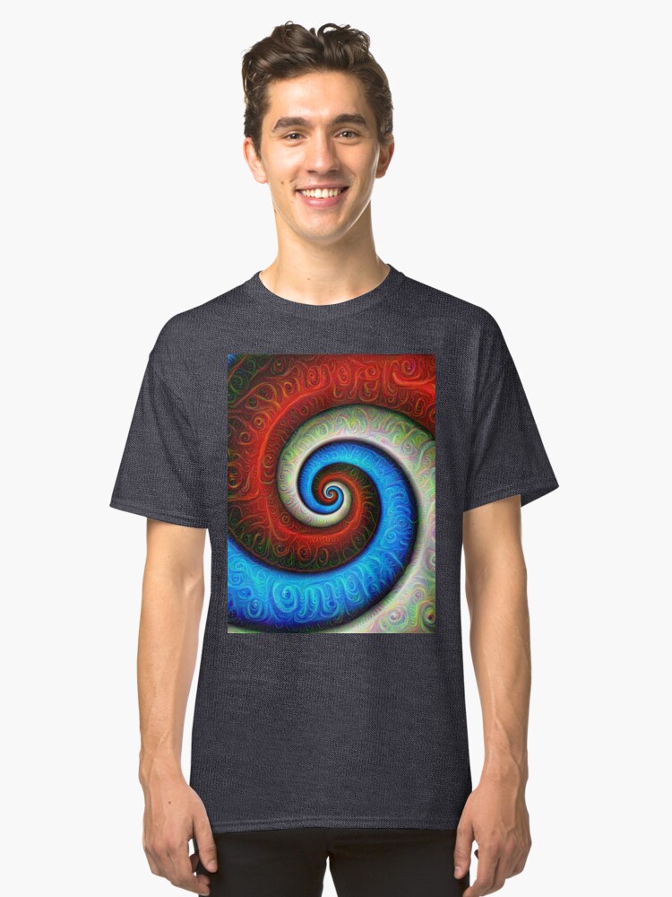 Alternate view of #DeepDream Color Fibonacci Visual Areas Classic T-Shirt