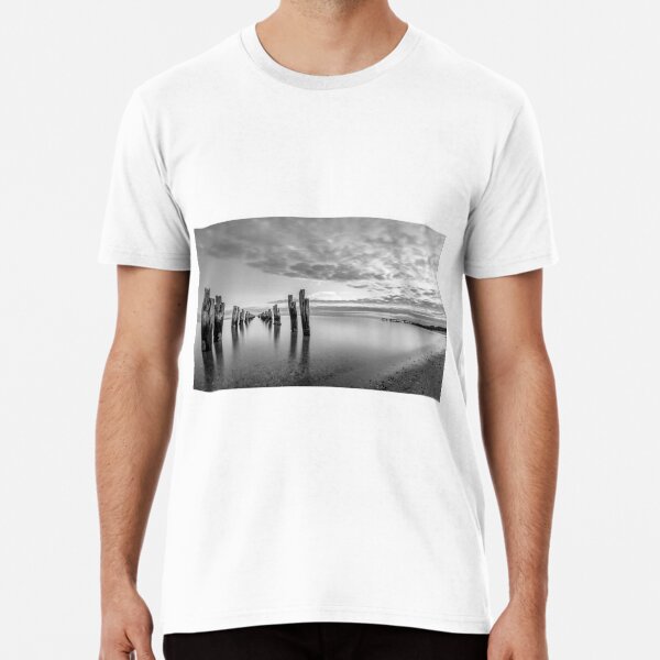 Jetty Sunrise B&W Premium T-Shirt