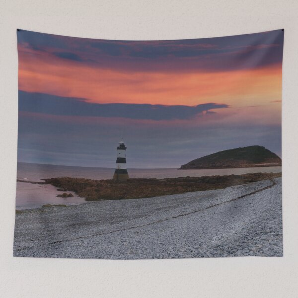 Item preview, Sunrise At The Trwyn Du Lighthouse designed and sold by rawshutterbug.