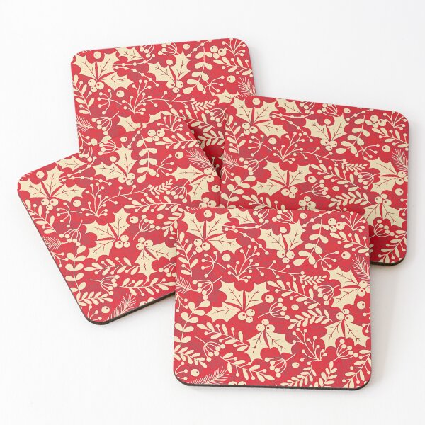 Item preview, Christmas Floral Pattern, Christmas Seamless Pattern, Holly Leaves and Berries designed and sold by graphic-genie.