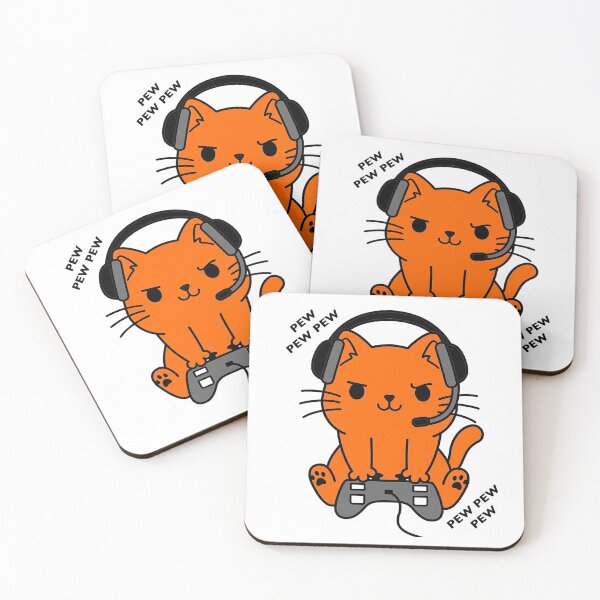Item preview, Gamer Kitten / Gamer Cat - Orange designed and sold by Black Cat Tees.