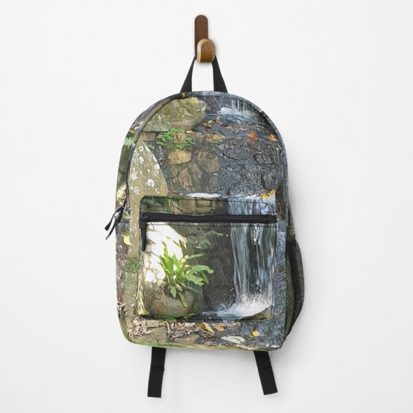 Item preview, Rock Running Waterfall with Green Plants designed and sold by Bennymp.