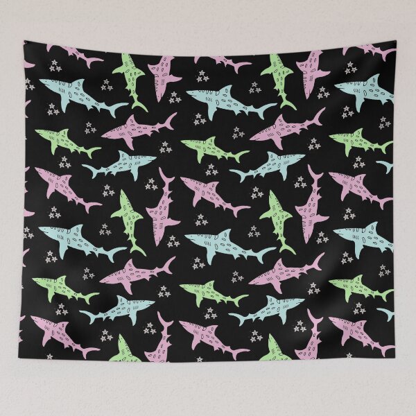 Item preview, Colourful Shark And Star Pattern designed and sold by FashionN5.