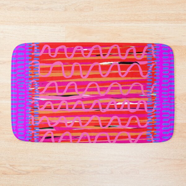 Item preview, PINK HORIZONTAL SQUIGGLE CONFETTI (Blue Border) designed and sold by EllieMonroe.