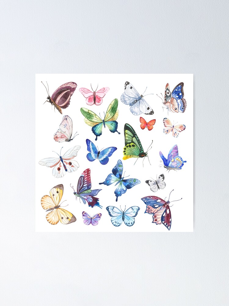 Watercolor Butterflies Wall Decals