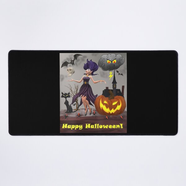 Item preview, Witch with Black Cat, Bats & Pumpkin Halloween Special designed and sold by jouner.