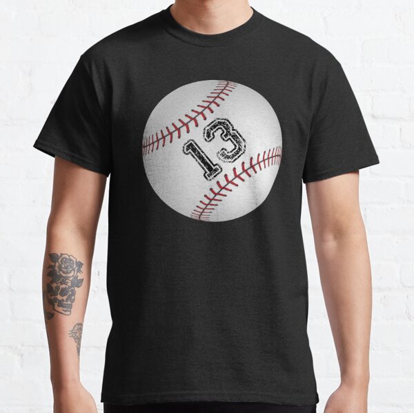 TeeCreations Baseball Number 13 #13 Baseball Shirt Jersey Favorite Player Biggest Fan Pin