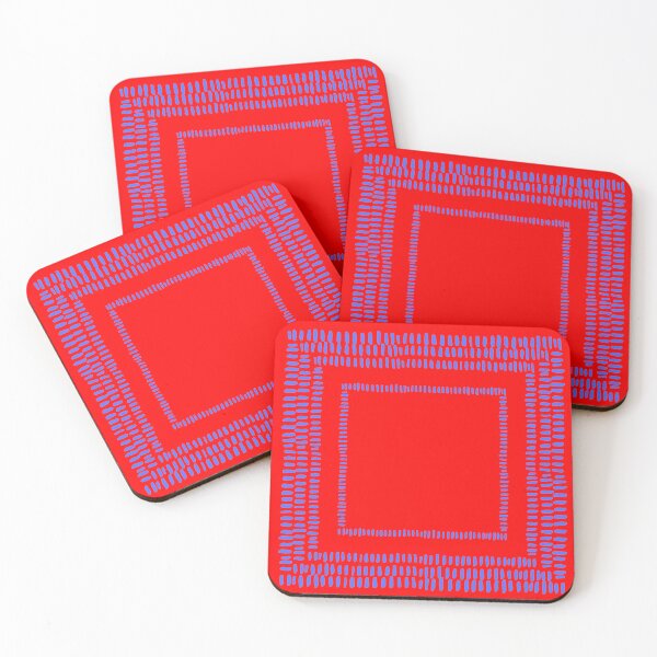 Item preview, SQUARE RED CONFETTI (Blue Border) designed and sold by EllieMonroe.