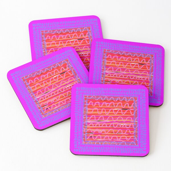 Item preview, PINK HORIZONTAL SQUIGGLE CONFETTI (Blue Border) designed and sold by EllieMonroe.