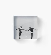 Max & Chloe - black and white Acrylic Block