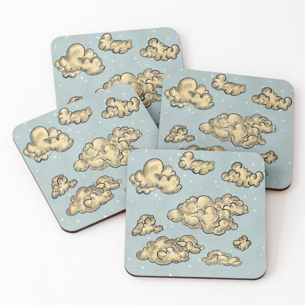 Item preview, Vintage Clouds (pastel blue, old yellow) designed and sold by ‧͙⁺˚*･༓☾ Moon Saikia ☽༓･*˚⁺‧͙.