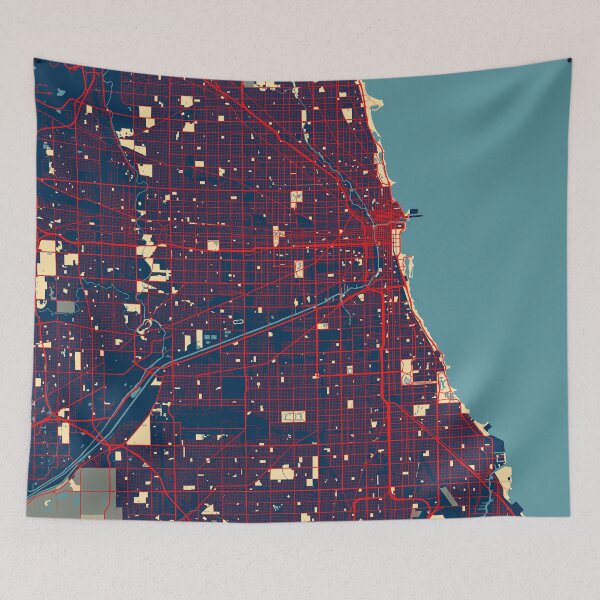 Item preview, Chicago City Map of Illinois, USA - Hope designed and sold by deMAP.