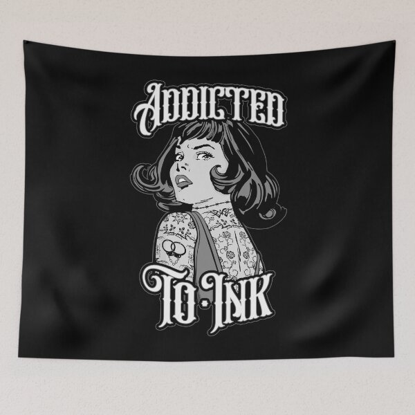 Item preview, Addicted To Ink Tattooed Girl Retro Vintage Tattoo Pop Art designed and sold by GrandeDuc.