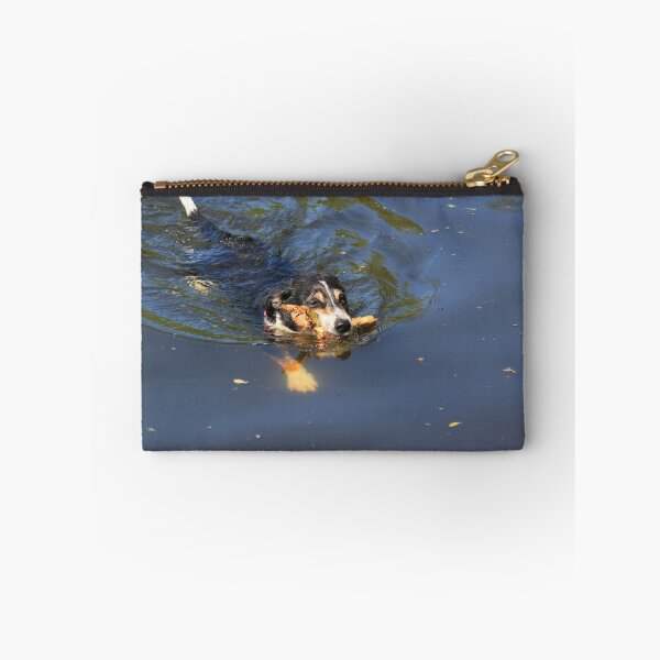 Item preview, Swimming dog with stick designed and sold by turniptowers.