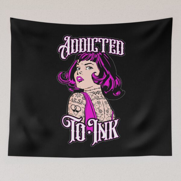 Item preview, Addicted To Ink Tattooed Girl Retro Vintage Tattoo Pop Art designed and sold by GrandeDuc.