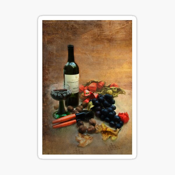 Wine and grapes Sticker