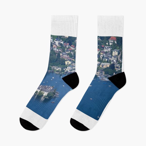 Item preview, Panoramic view of castle Schloss Ort Orth on lake Traunsee in Gmunden Upper Austria designed and sold by goceris.