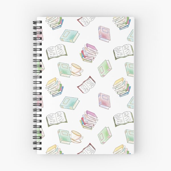 Item preview, Book Nerd! Watercolor Pattern Illustration of Books & Tea designed and sold by arosecast.