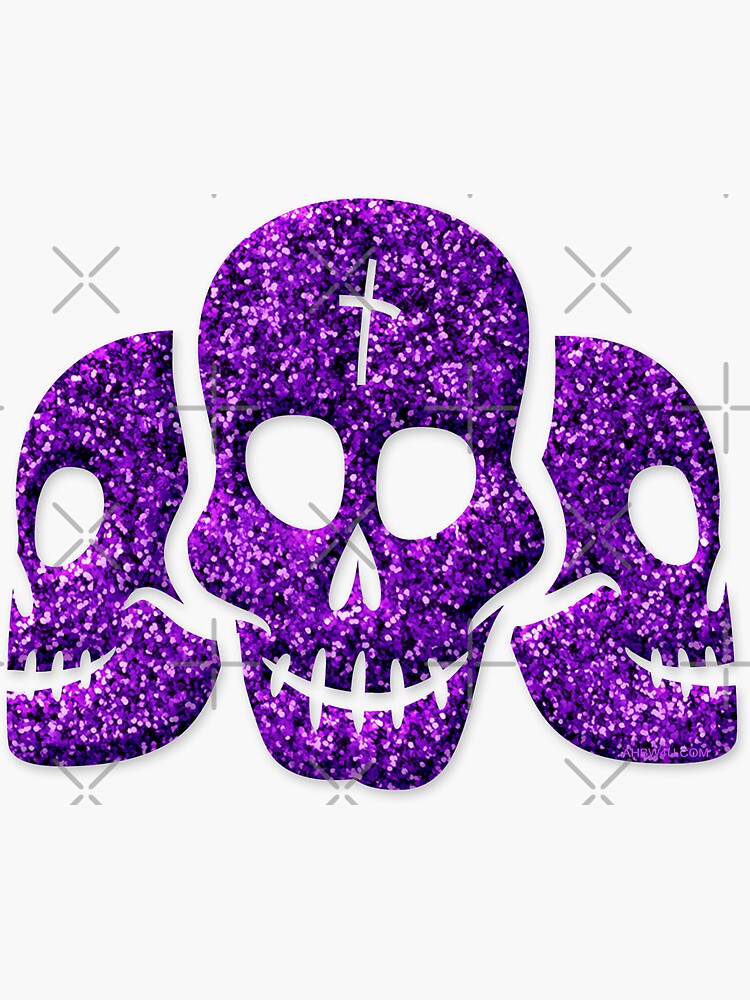Purple Glitter 3 Head Skulls by PartnersInTrust