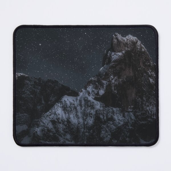 Item preview, Dark Snowy Mountain and Starlight Photograph designed and sold by MiaDelelai.
