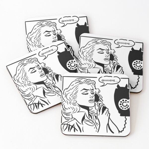 Item preview, Vintage girl hanging up phone "goodbye" pop art  designed and sold by S33B3YOND.