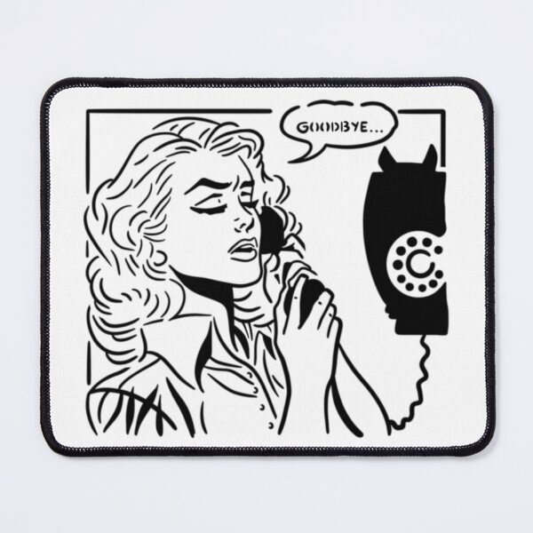 Item preview, Vintage girl hanging up phone "goodbye" pop art designed and sold by S33B3YOND.