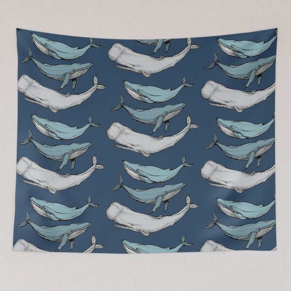 Item preview, Three hand-drawn whales-friends designed and sold by Artkettu.