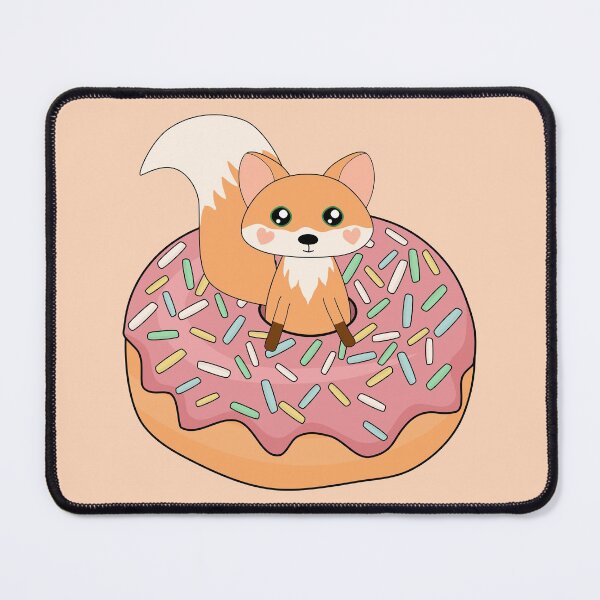 Item preview, Fox Doughnut Rose Pink Icing designed and sold by cashewdays.
