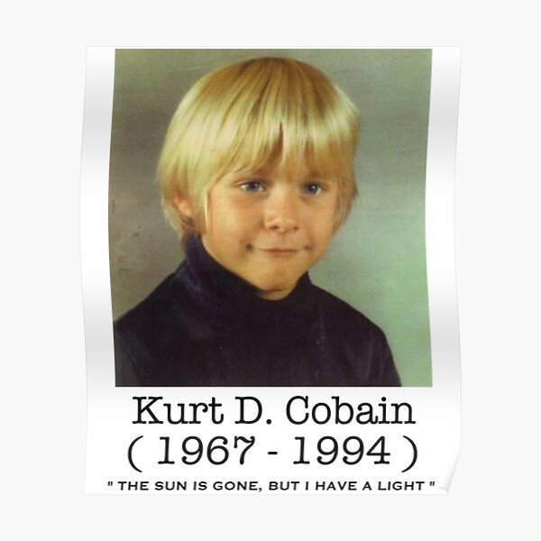 Kurt Cobain T-ShirtYoung Kurt Cobain School Picture RIP Tribute Poster