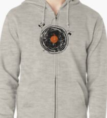 Enchanting Vinyl Records Vintage Zipped Hoodie