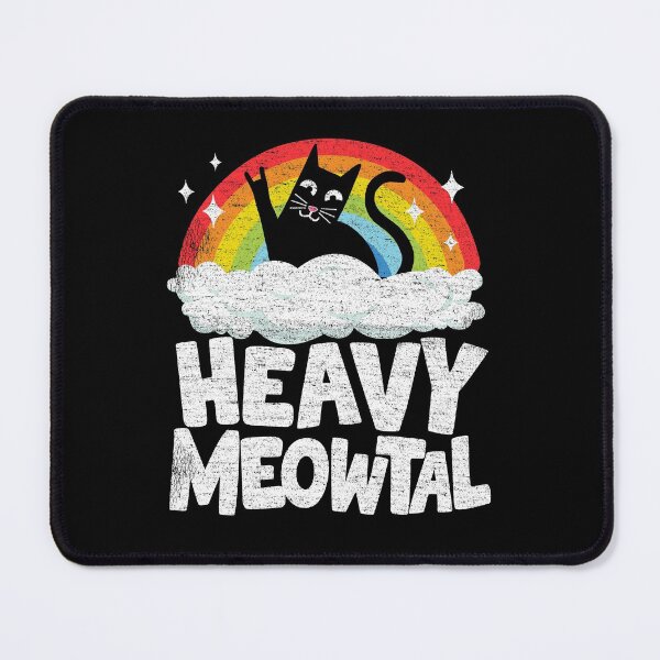 Item preview, Heavy Meowtal Funny Cat Retro Rainbow Heavy Metal Cats  designed and sold by Stronzi.