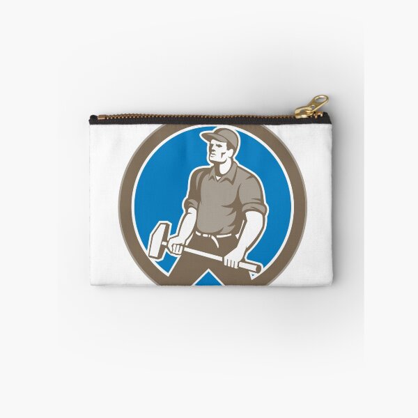 Item preview, Union Worker With Sledgehammer Circle Retro designed and sold by patrimonio.